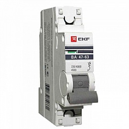 Автоматический выключатель ВА 47-63, 1P 40А (C) 4,5kA EKF PROxima